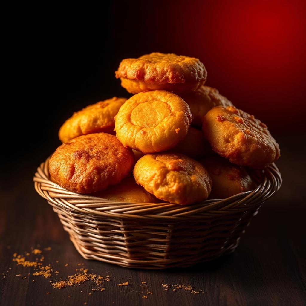 Freshly fried magwinya in a basket